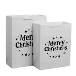 Recyclable Kraft Paper Tote Bag Hot Foil / UV / Varnish Christmas Gift Wrap Bags