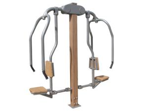 Quality outdoor wooden fitness equipment--WPC Body building park exercise equipment double sit push trainer wholesale