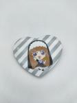 Safty Promotional Metal Pin Badges Heart Cool Girl Pneumatic Pressure Processing