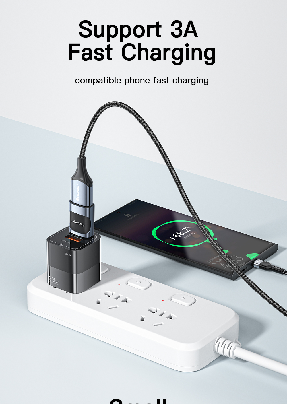 USB3.0 Micro Type C Fast Charging OTG Adapter 5Gbps Transmission 3A