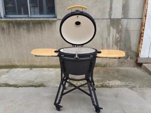 Quality Classic 22 Inch Kamado Grills BBQ Bubble Black Glaze Surface wholesale