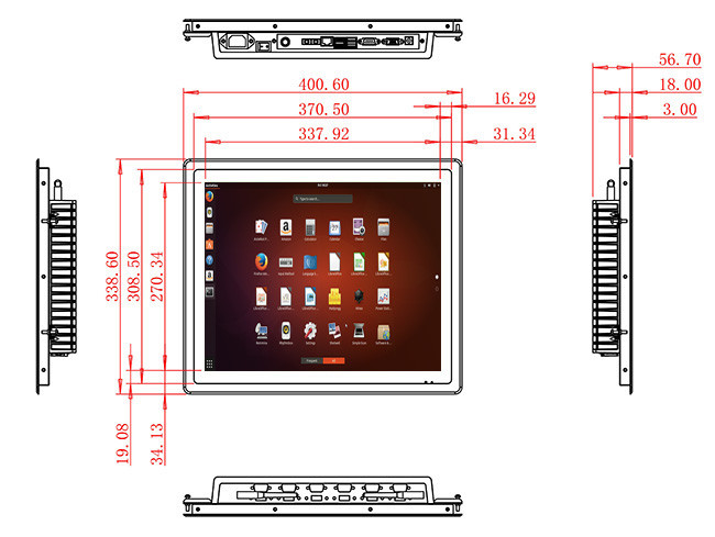 17-Inch Durable Linux Monitor for Security Systems and Industrial Operations
