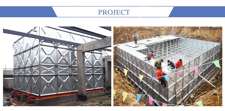 Hot Dipped Galvanized Pressed Steel Sectional Water Tanks Metal Water Storage Tanks