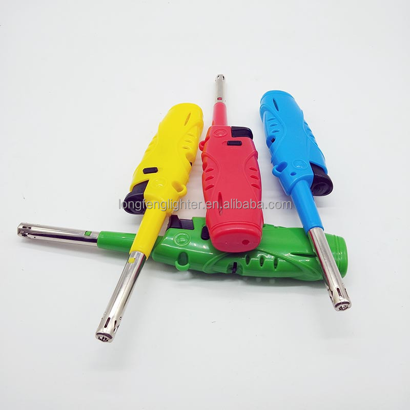 2022 Factory Plastic Gun Butane Gas Torch Fire Customized Kitchen Lighter Gas Lighter BBQ Lighter