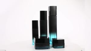 Quality Square 100ml Cosmetic Packaging Set 50g Frosted Black Painting wholesale