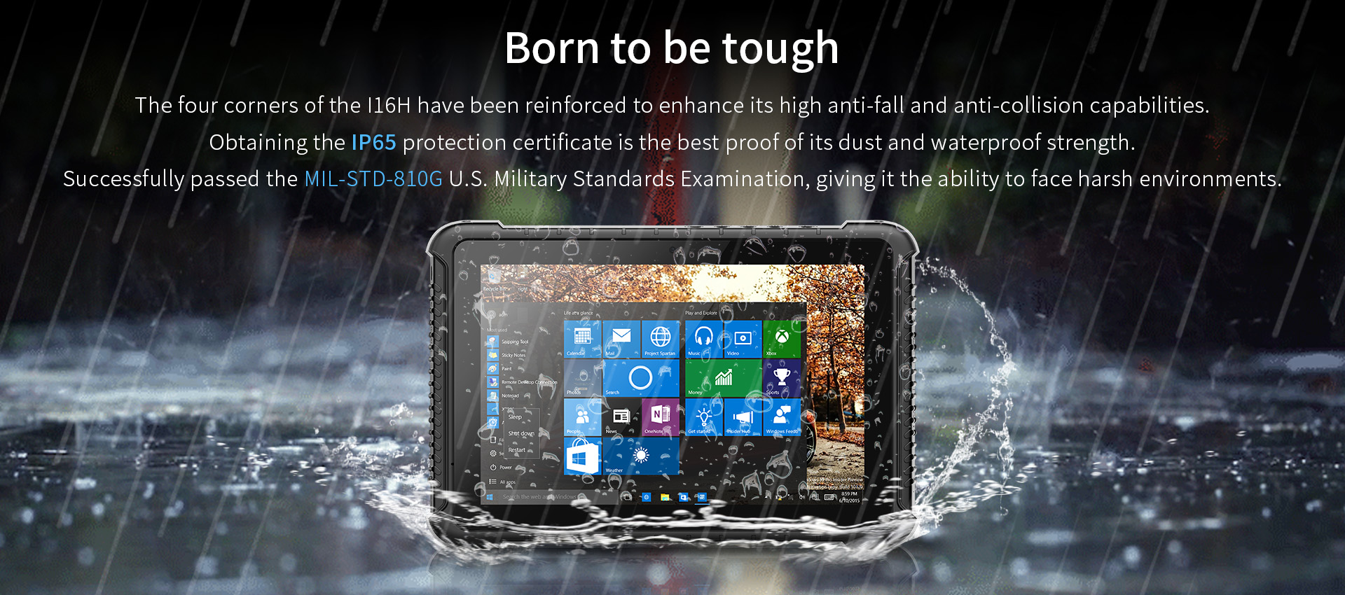 Sunlight Readable Anti-glare Screen Rugged Tablet with 4G Win10 and Bar Code Scanner