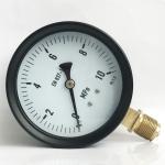 10 MPa Utility Pressure Gauge 100mm Black Steel Brass Wetted Bayonet Ring