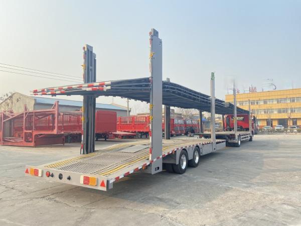 2 Axles Lowbed Car Carrier Transport Semi Trailer for Safe and Smooth Vehicle