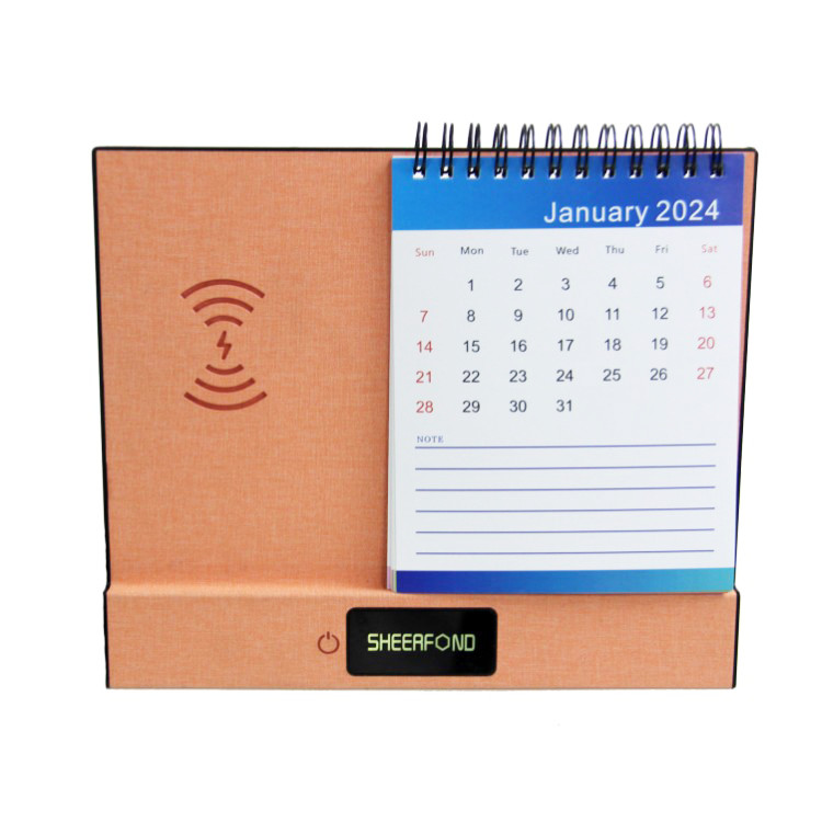 Table Top Creativity Wireless Charging Calendar New Style 2024 Custom Print