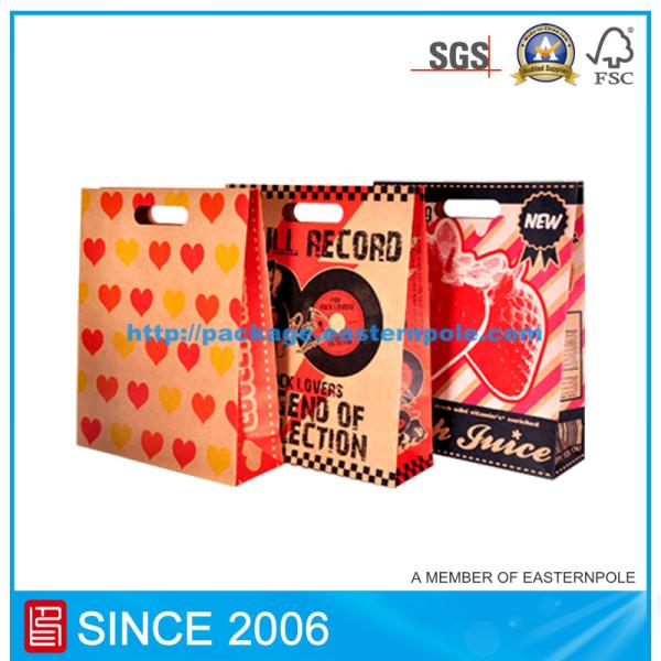 Die Cut Handle Brown Kraft Paper Shopping Gift Bag