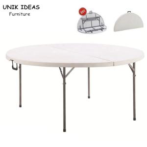 Quality Six Foot 8 Foot Folding White Round Plastic Banquet Table For 10 Seater Outdoor wholesale