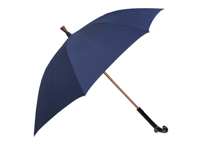 Adjustable Height Golden Stand Hiking Stick Umbrella , Walking Cane Umbrella For Climbing