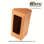 Cardboard Kraft Paper Packaging / Recycled Doll Packaging Boxes With Window