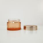 Pink 20g Face Cream Glass Jar With Gold Lids
