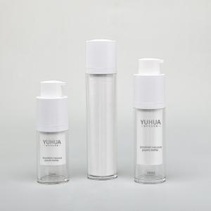 Quality Airless PET Plastic Bottle 15ml 30ml 50ml Transparent Round Shape wholesale