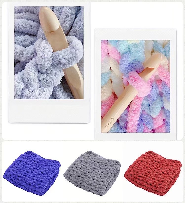1/0.14NM Polyester blended yarn Ultra-Soft chenille yarn - Gentle on Skin for Baby Accessories and Clothing hand knittin