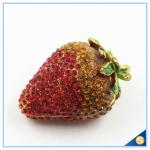 Small Starwberry with Rhinestone jewelry trinket box wholesale Delicate Wedding