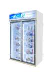 1500L Inverter Type Commercial Display Freezer For Meat Refrigerated Showcase