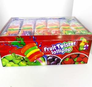 Quality 8g Colorful Multi Fruit Flavor Twist Lollipop Sweet And Healthy with Fluorescent sticks wholesale