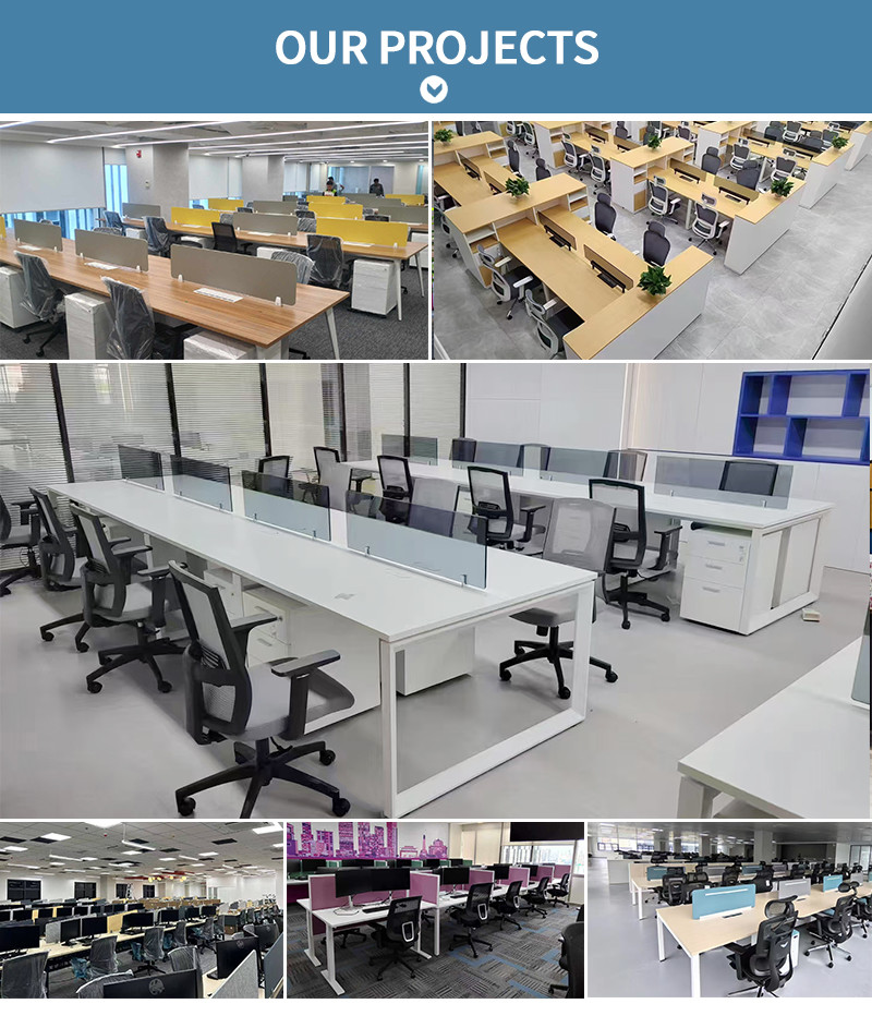 White Workstation Desk Office Furniture Modular 1 2 6 People Office Table