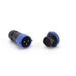 Self Locking Electronic Waterproof Connector 2pin PA66 Male Female
