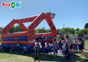 Quality Outdoor Red Inflatable Bouncer / Inflatable Trampoline Logo Printed wholesale