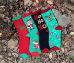 Promotional cute cartoon christmas patterned design eco-friendly cotton socks