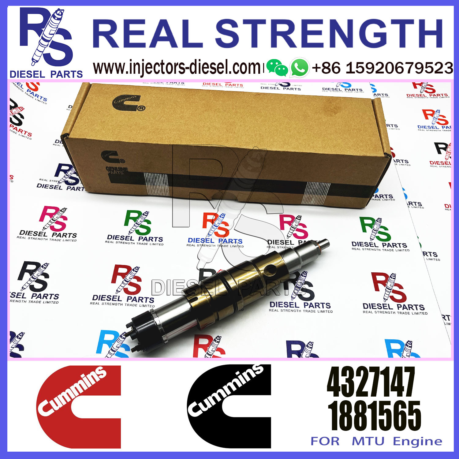 Diesel XPI common rail injector 2894920 2897518 4327147 fuel injector assembly