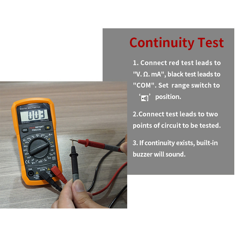 Mini Handheld Digital Multimeter 10A DC Current Measurement Data Hold Meter