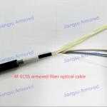 4 Core ECCS Corrugated Steel Armored Fiber Optical Cable 8.2mm HDPE Rodent