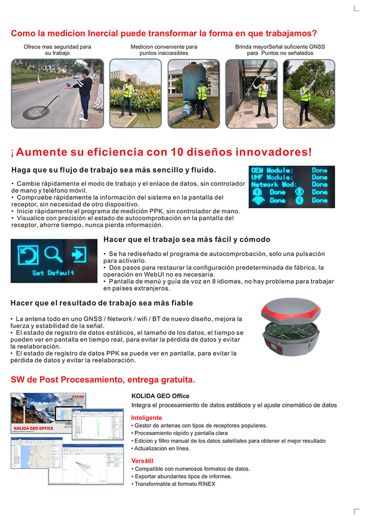 High Accuracy GPS Base RTK GNSS Receiver ​For Land Survey Kolida K1 Pro