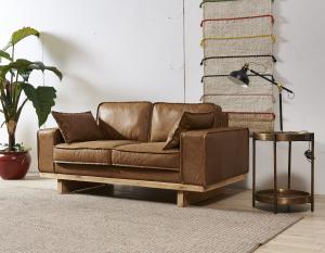 Quality 5 Star Hotel 2 Seater Leather Sofa Wooden Legs American Style 5 Years Warranty wholesale