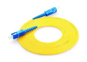 Quality Single Mode Fiber Optic Patch Cord Sc Sc , Fiber Optic Jumper Yellow Color,outdoor fiber cable wholesale