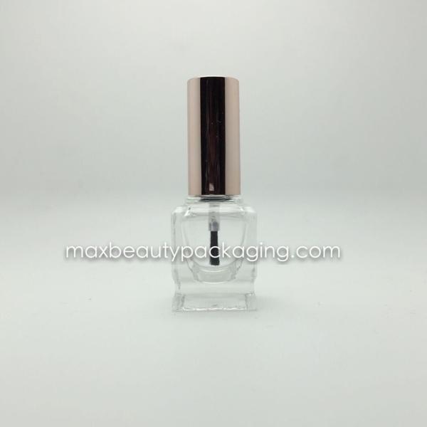 metallic gold uv coating nail polish cap 10ml square nail polish bottle with a