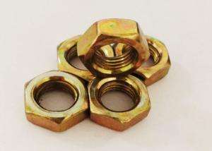 Quality Yellow Zinc Plating M12 Hex Nut 1.25mm Pitch Fastening The Machine Parts wholesale