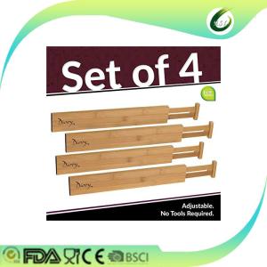 Quality removable bamboo wood drawer organizer drawer dividers wholesale