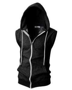 Quality Custom Clothing Factory China Men'S Zip Up Sleeveless With Hood Sports Vest Hoodies wholesale