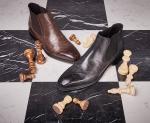 Full Grain Leather Mens Side Zip Dress Boots Round Toe Mens Black Leather Boots