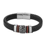 Fashion Jewelry Black Men Leather Bracelet With Magnetic Clasp Wholesale