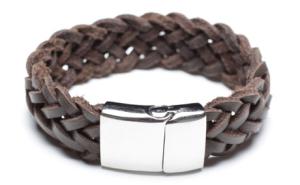 Quality Leather Bracelet, Stainless Steel Clasp, 8 Inches wholesale