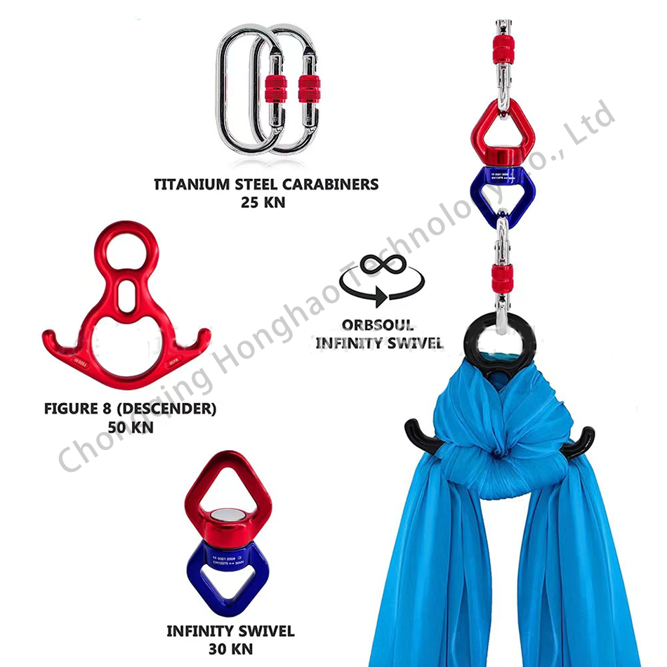 Outdoor Climbing Swivel Connector with Altitude Rotating Hook and Galvanized Finish