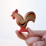 Montessori Kids Handmade Wooden Animals tabletop Wooden Chicken Toy