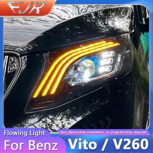 Quality Headlight Assembly For Mercedes Benz VITO V Class 2016-2020 Retrofit Maybach DRL LED Light Yellow Flow Turn V260 wholesale