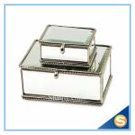 Vintage Glass gift box for jewerly Trinket Box Brass Glass Dried Flower Box
