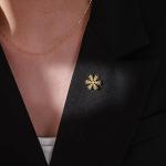 Die Casting Christmas Metal Crafts 40x40mm Zinc Alloy Snowflake Brooch Pin For