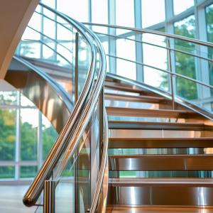 Quality Durable Stainless Steel Handrails with Wood Accents for Glass Railing Systems wholesale