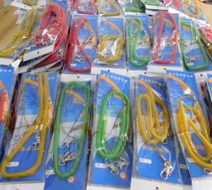 Quality Popular red/green/yellow colors fishing spring coiled tool tethers in big quantity stock wholesale