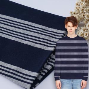 Quality Soft Material Striped Cotton Fabric 185cm Width For Leisure Wear wholesale