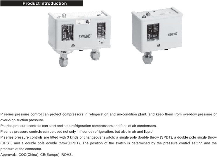 Cold Room Condensing Unit Pressure Controller Switch 16MPa