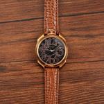 Sophisticated Quartz Leather Watch Water Resistant 23cm Band Length